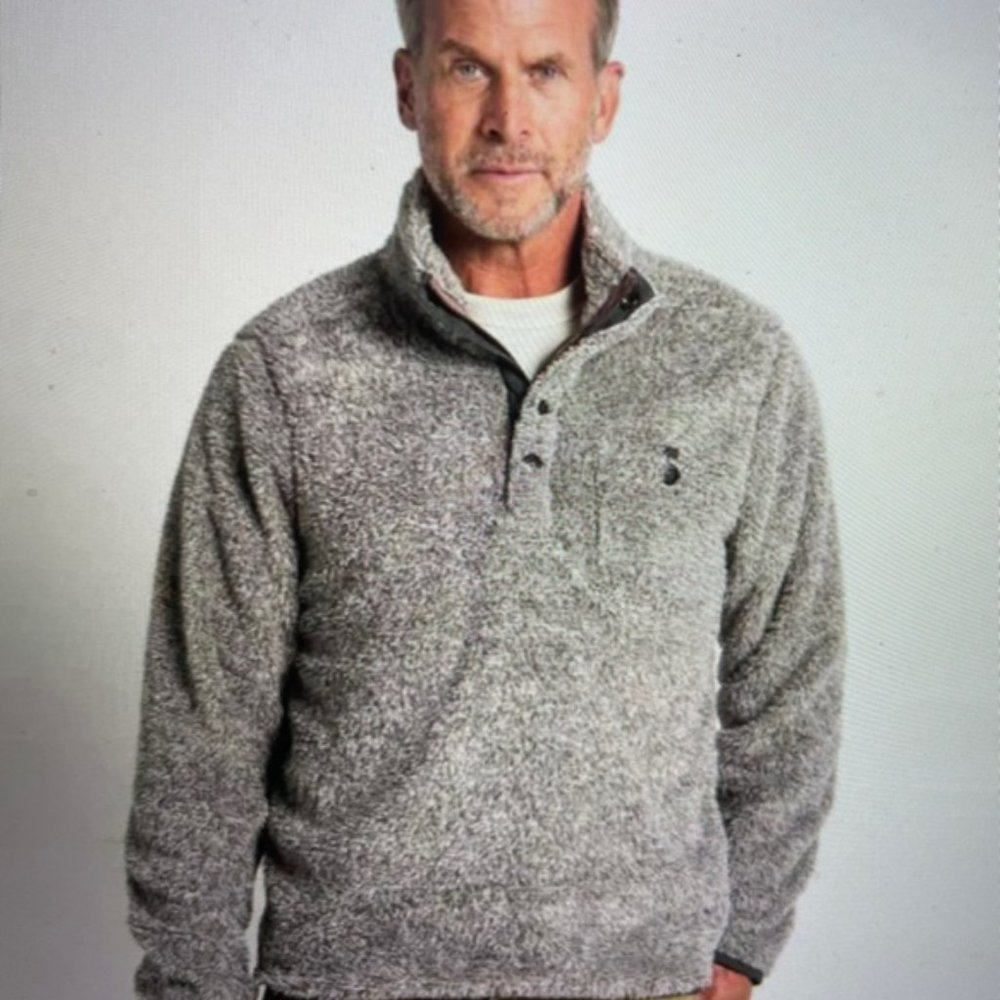 True Grit Melange Shag Sherpa Pullover XL - Natural - NWT